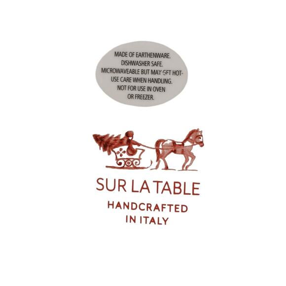 Sur la Table Christmas Snowy Lane 11" Dinner Plate Replacement White Red Italy - Picture 4 of 5